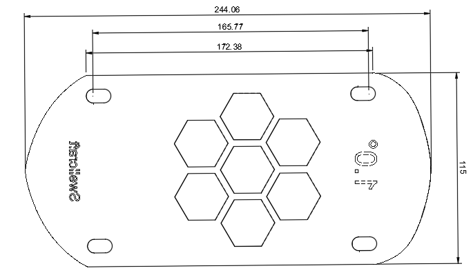 Détail de la cale de rake Takoon carbon, PETG rigide 15 mm