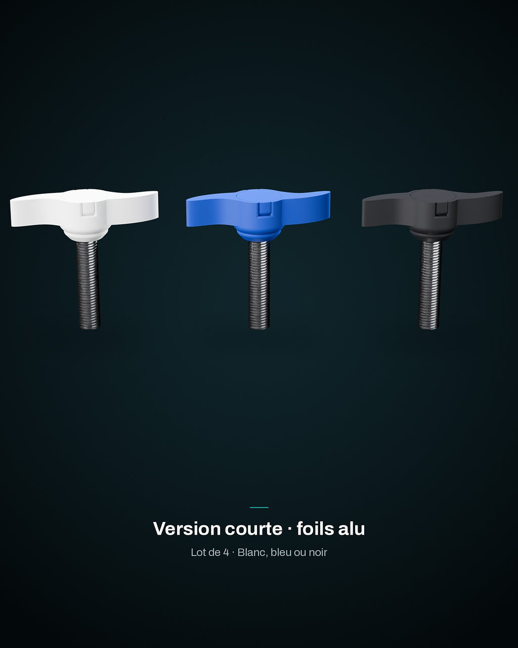 Adaptateur M8 version courte en blanc, bleu et noir
