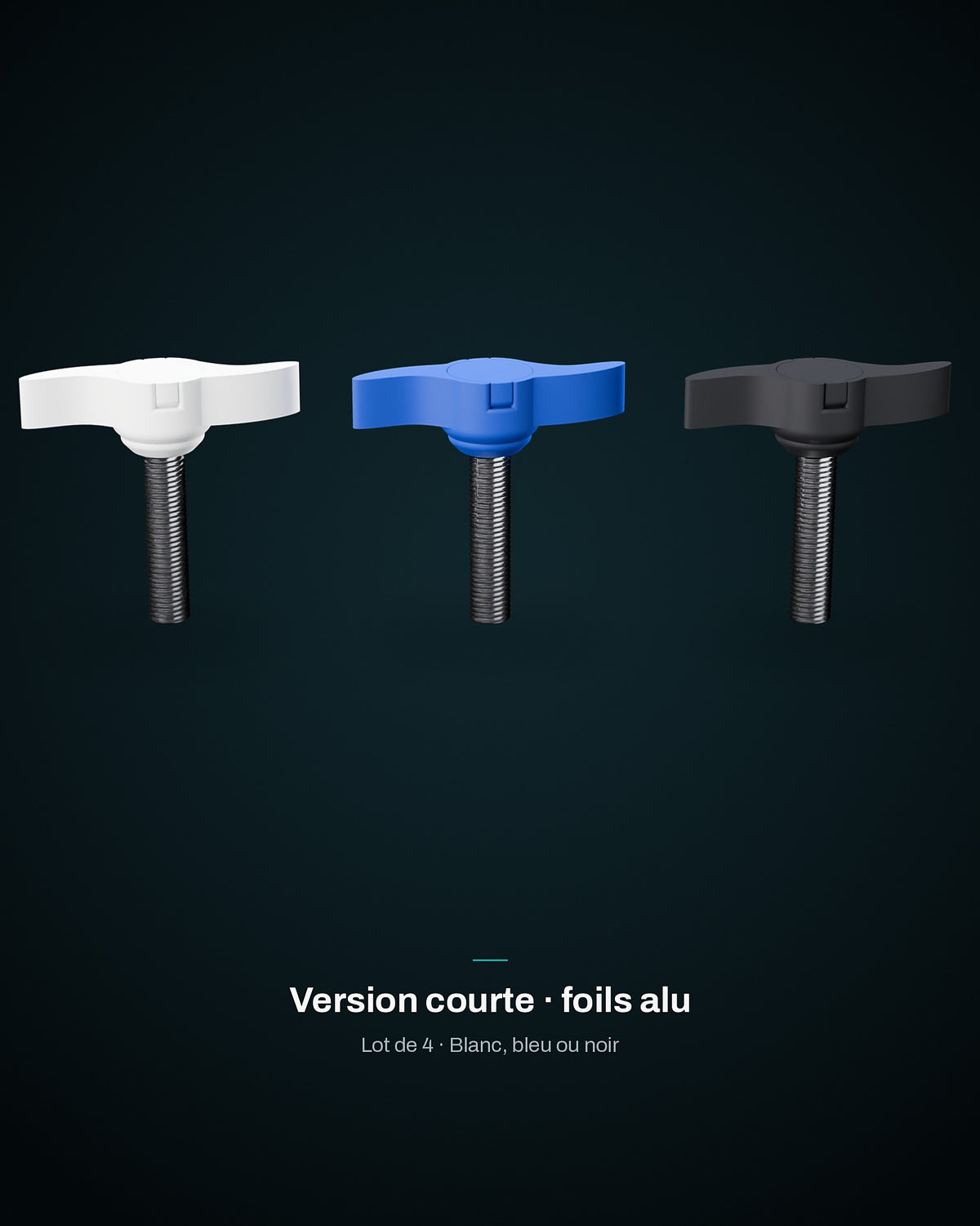 Adaptateur M8 version courte en blanc, bleu et noir