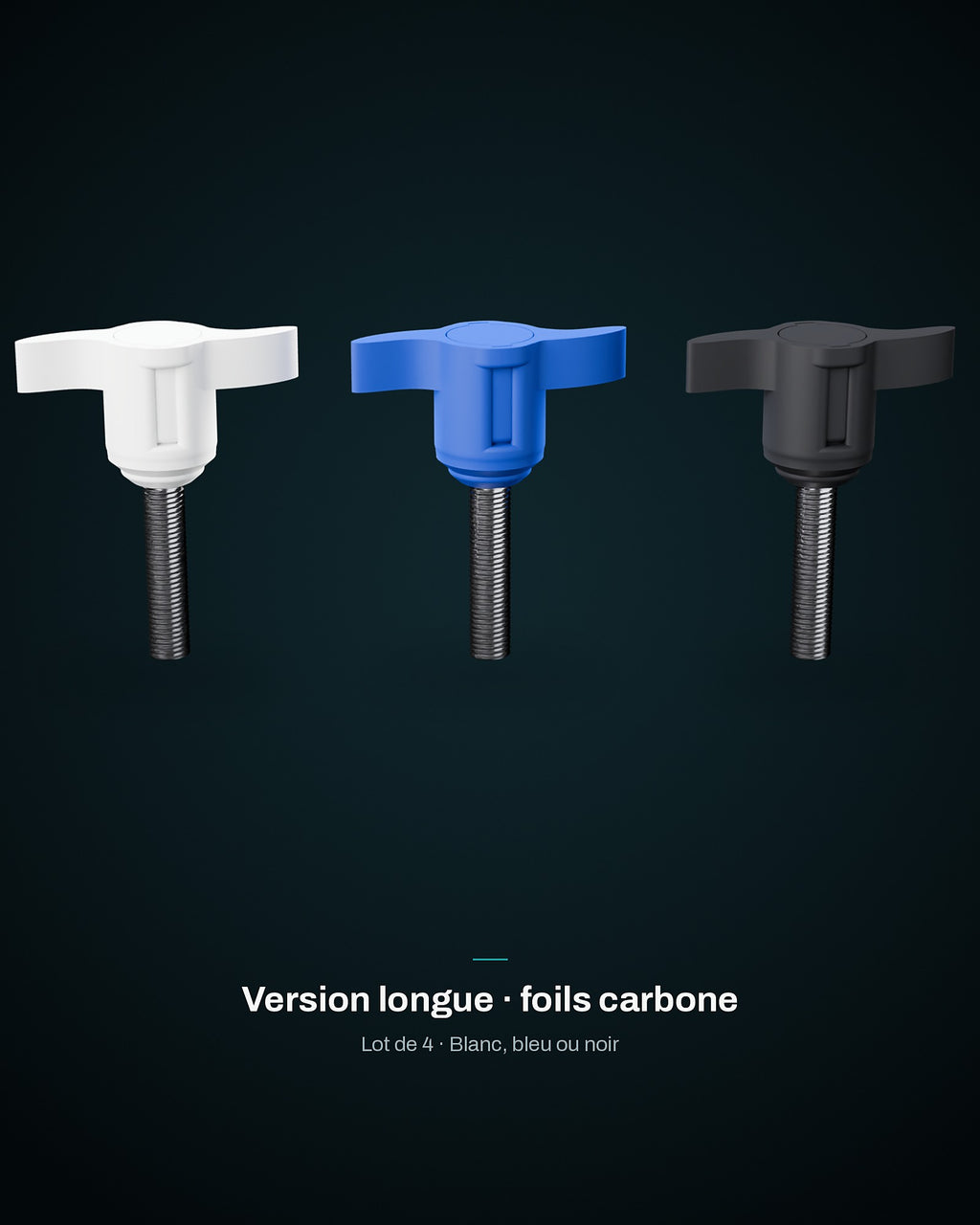 Adaptateur M8 version longue en blanc, bleu et noir