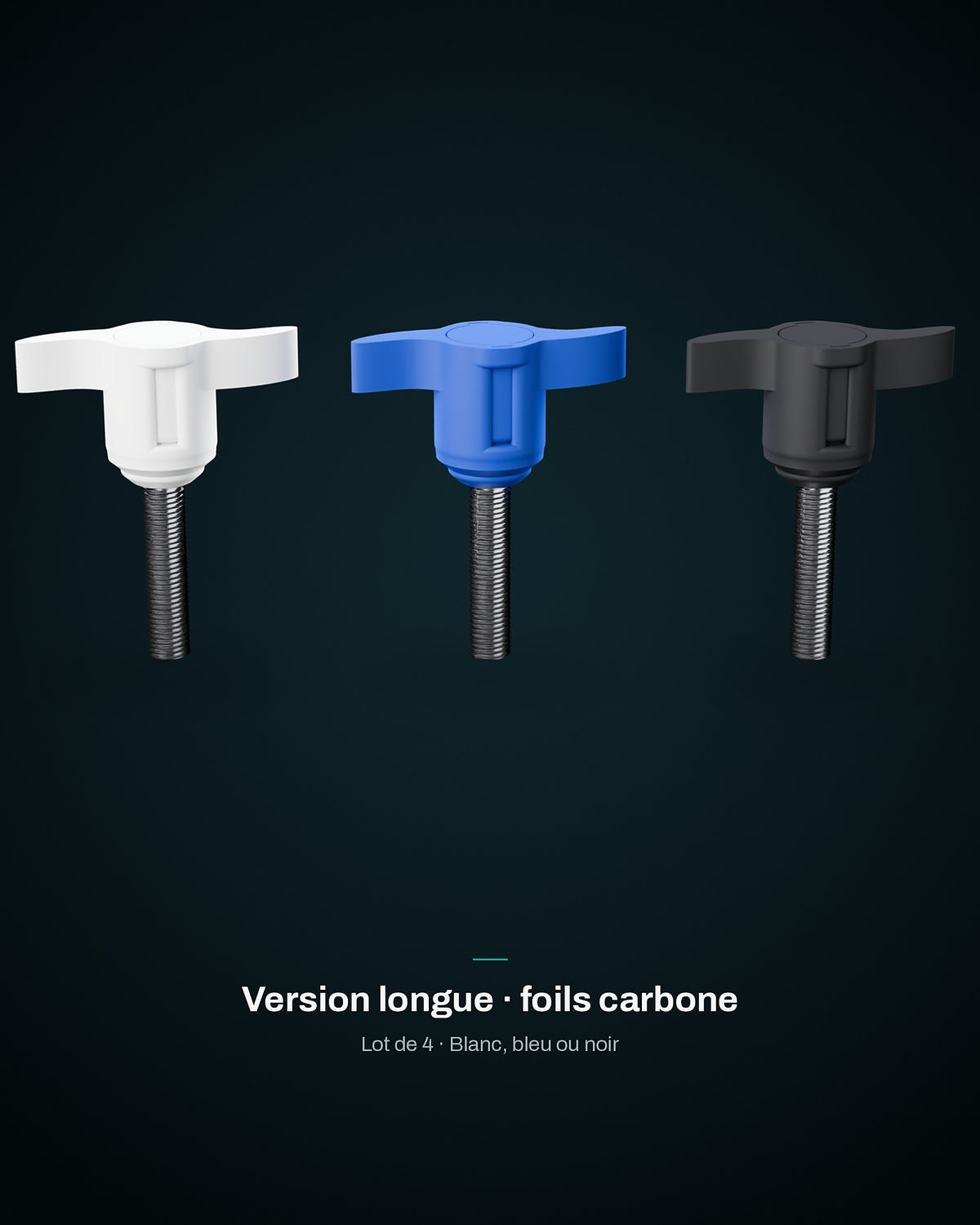 Adaptateur M8 version longue en blanc, bleu et noir